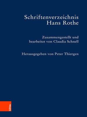 cover image of Schriftenverzeichnis Hans Rothe